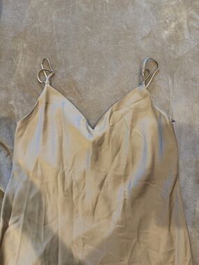 Satin Slip Dress in Taupe